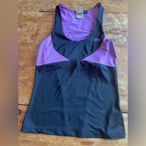 Harley Davidson Women's Shirt medium Workout Tank Top Black Purple Built In Bra